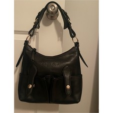Borsa Dooney & Bourke fiorentina piccola Lucy Hobo pelle nera vintage