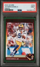 2024 PANINI SCORE GREEN #302 JAYDEN DANIELS ROOKIE RC PSA 9