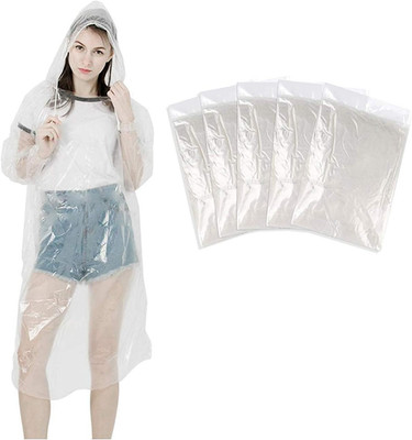 Regenponcho Regencape Einmal Einweg, Transparent, 5Er Pack