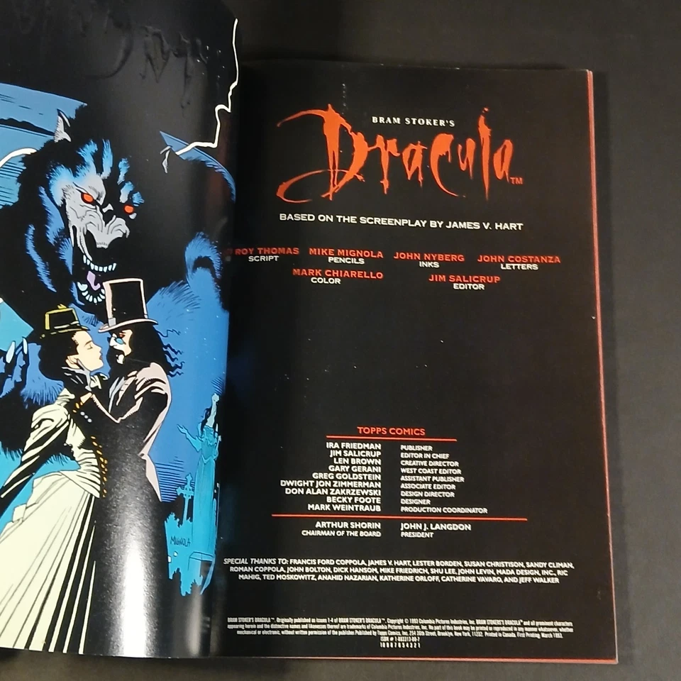 Álbum de cómics Topps Bram Stoker's Dracula 1993 ISBN# 1-883313-00-7 Foto 4 de 4