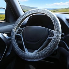 200PCS Disposable Steering Wheel Covers, Elastic Universal Plastic Steering W...