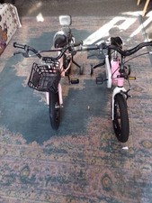Girls 12in Kids Bike Pink/Black/White, Stabilisers Basket. Both for sell