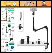Flexible Webcam Stand with Phone Holder  5/8" Screw - 22" Gooseneck Desk Mount