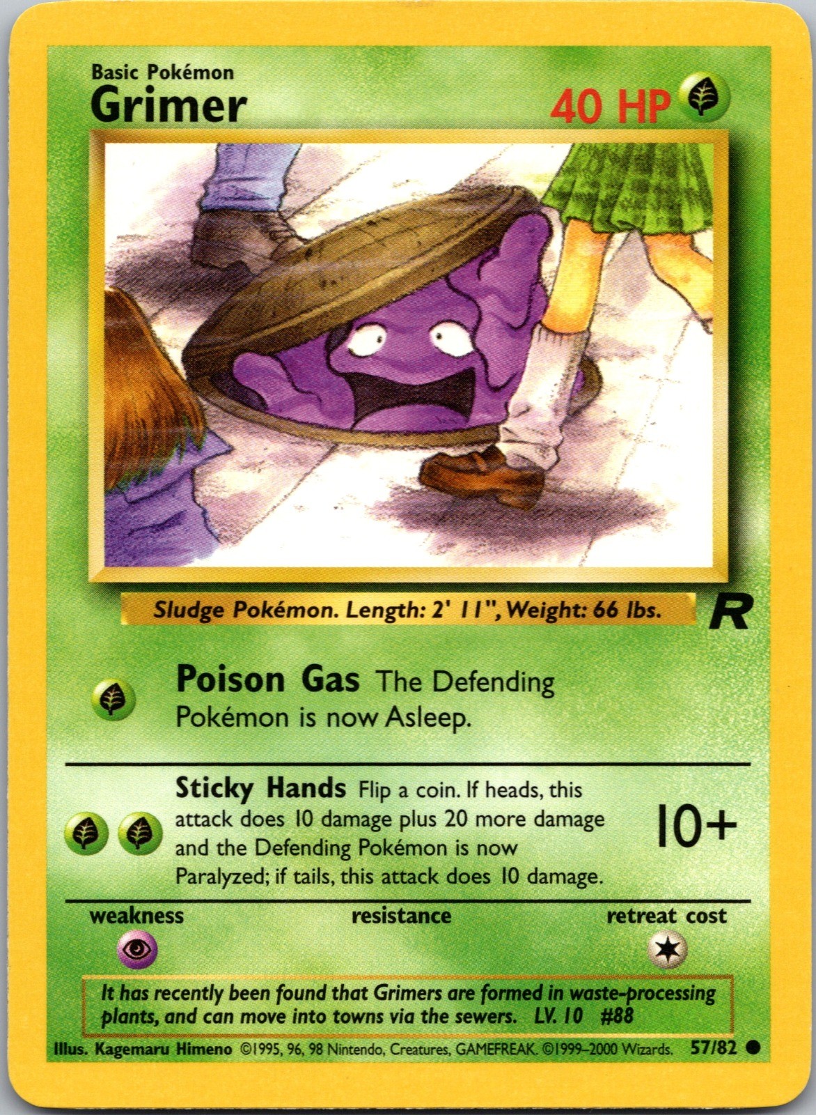 Grimer 57/82 Team Rocket Unlimited NM