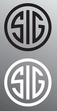 Decal Firearm Sig Sauer Die Cut Two Stickers Black  White Combo, Premium Stock.