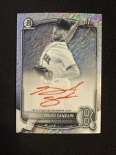 2025 Bowman Chrome David Sandlin Black And White Shimmer Red Ink Auto SSSP