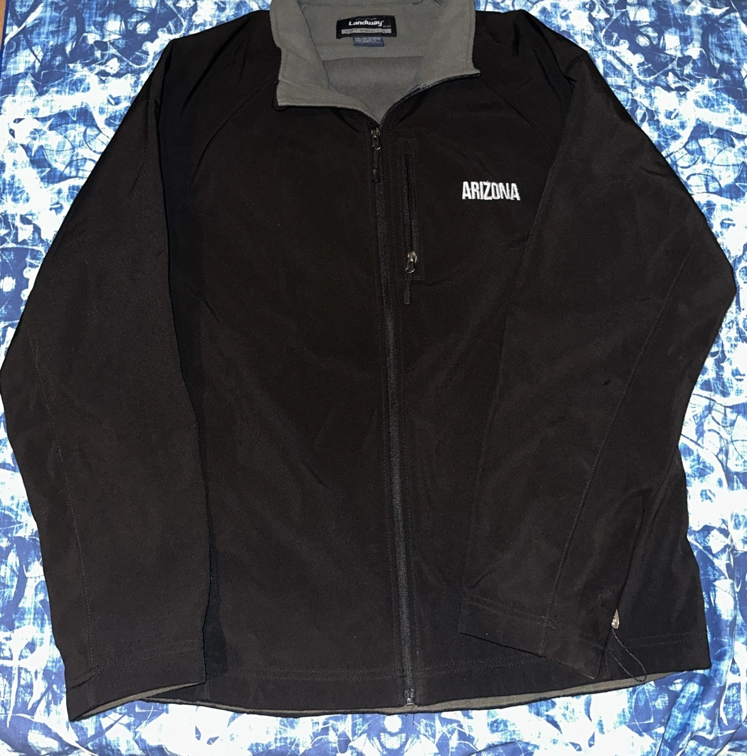 Landway Mens SizeL Large Full Zip Soft Shell Jacket Black