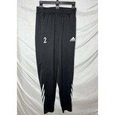 Adidas Track Pants Size M Pockets Ankle Zips Drawstring Elastic Waist Black 2005