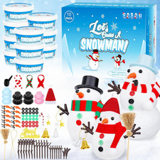 Snowman Crafts for Kids, 10 Pack Christmas Craft DIY Snowman Kit, Build a Snowma