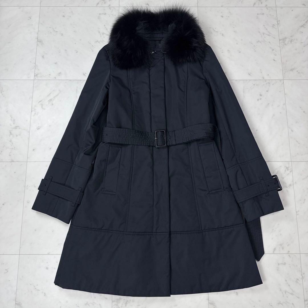Burberry  Excellent Condition  London Padded Fur Coat Fox Black Size 40 thumbnail 2