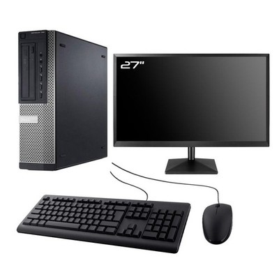 PC Dell Optiplex 790 DT Bildschirm 27 '' Intel I3-2100 RAM 8Go SSD 960Go W10 Wifi