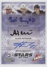 2016 Leaf ITG Heroes & Prospects Purple 1/3 Nick Henry Aleksi Heponiemi Auto 7i6