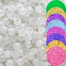 700Pcs UV Pony Beads Luminous Beads Changing UV Reactive Plastic Beads Glow in t
