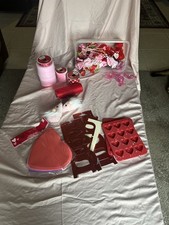Valentine Day Craft Supply Lot Hearts Ribbon Gnomes Variety Of Items For Crafts