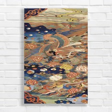 Vibrant Floral and Avian Tapestry Canvas Print Large Picture Wall Art