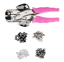 We R Memory Keepers 70908 Crop-A-Dile Eyelet Setter Punch Kit, Pink in Case