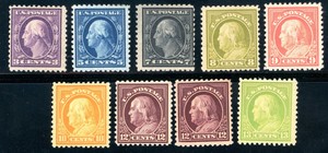 USAstamps-Unused-FVF-US-Washington-amp-Franklin-Scott-501-513-OG-MH