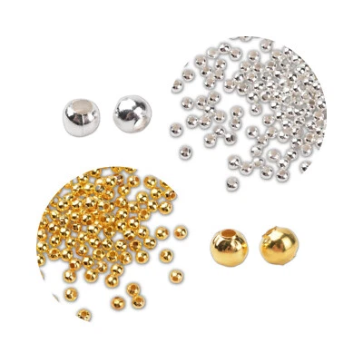 Espaciador de cuentas intermedias de 2/3/4/5 mm 100-500 piezas cuentas redondas hierro oro plata