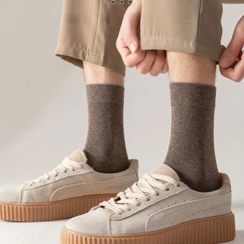 5Pairs Combed Cotton Socks Business Men High Quality Long Casual Mid Tube Socks - Picture 4 of 40