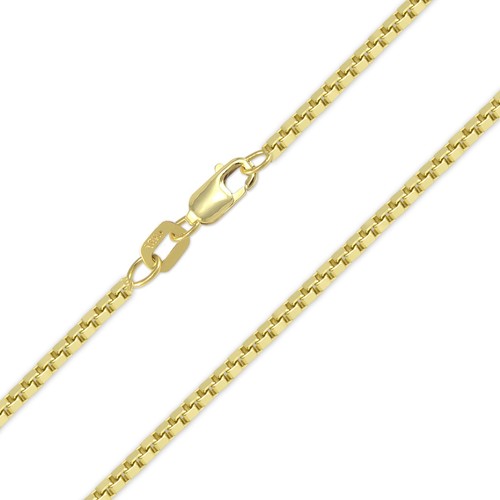 Cadena collar caja oro amarillo macizo 10K 1,2 mm 16-24" - eslabón pulido mujeres hombres - Imagen 1 de 3