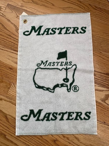 RARE MASTERS GOLF AUGUSTA NATIONAL GREEN/WHITE TOWEL PGA NEW - Picture 2 of 2
