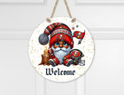 Tampa Bay Buccaneers Gnome Inspired Round Welcome Door Hanger Sign
