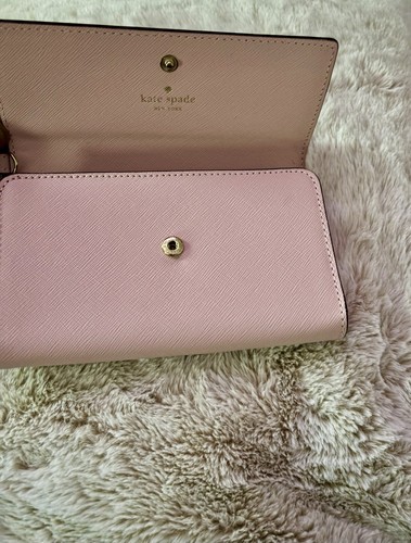 Kate Spade Cedar Street Pale Pink Leather Trifold iPhone Wallet $118 - Picture 16 of 20