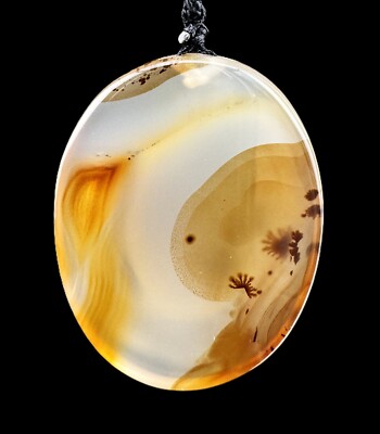 Untreated Natural Agate Pendant ''Sunrise Bloom Essence'' Unique Nature Look