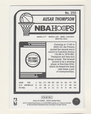 その他 Ausar Thompson Hoops Rookie Card  auto 2023-24 AUSAR THOMPSON AUTO PANINI PRIZM SIGNATURES ROOKIE