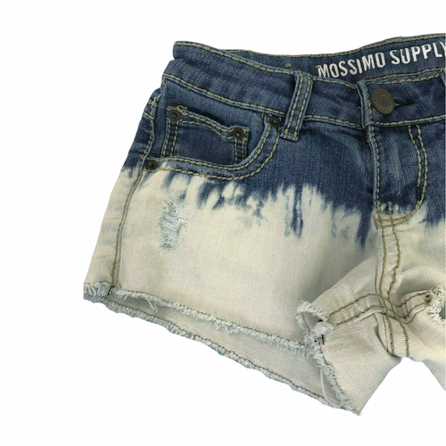 Pantalones Cortos Denim Blanqueados Dip Dye Para Mujer Talla 1 Desgastados Corte Mini Mossimo - Imagen 3 de 8