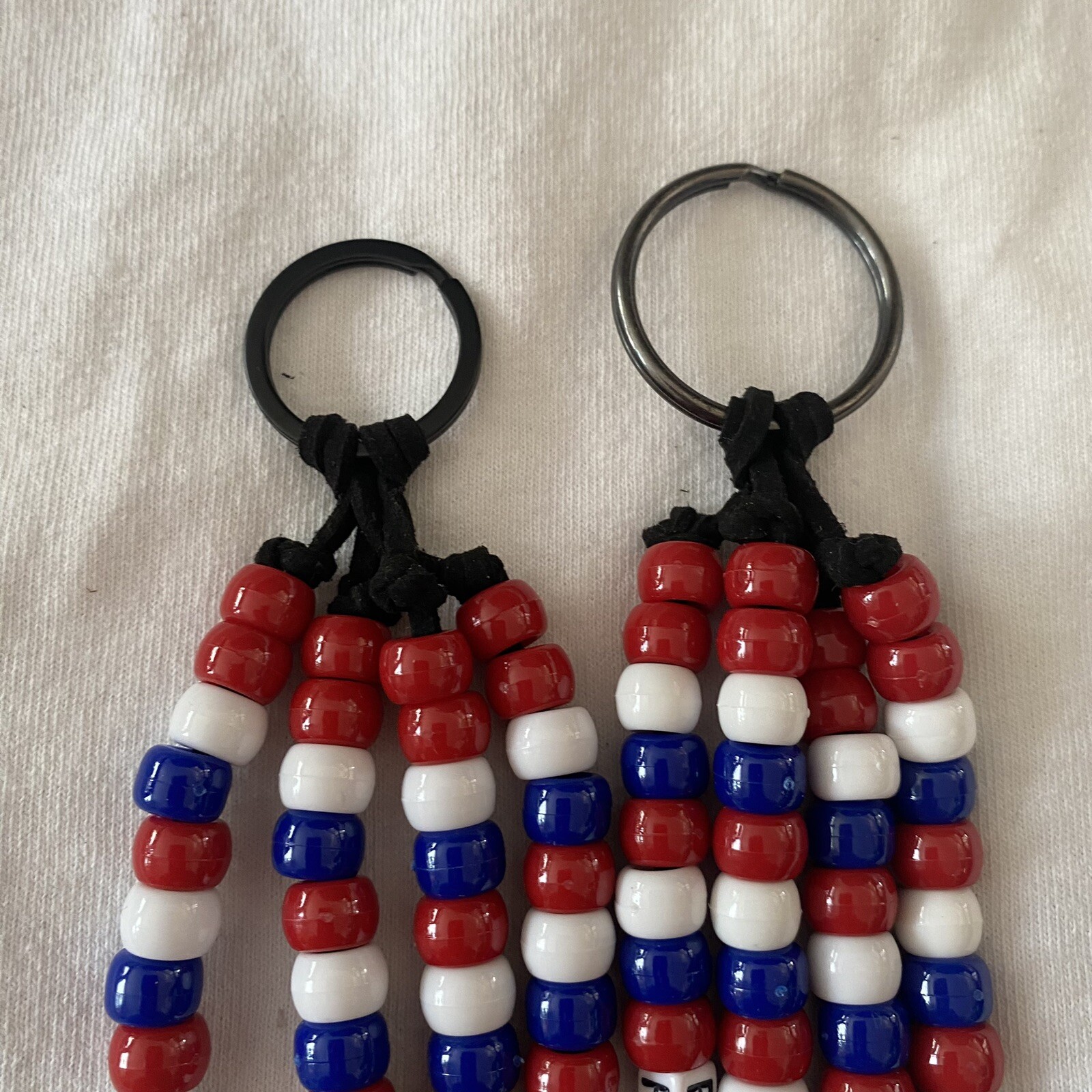 Keychain-2 Matching Handcrafted USA Freedom Keychains 4 Strands Of ...
