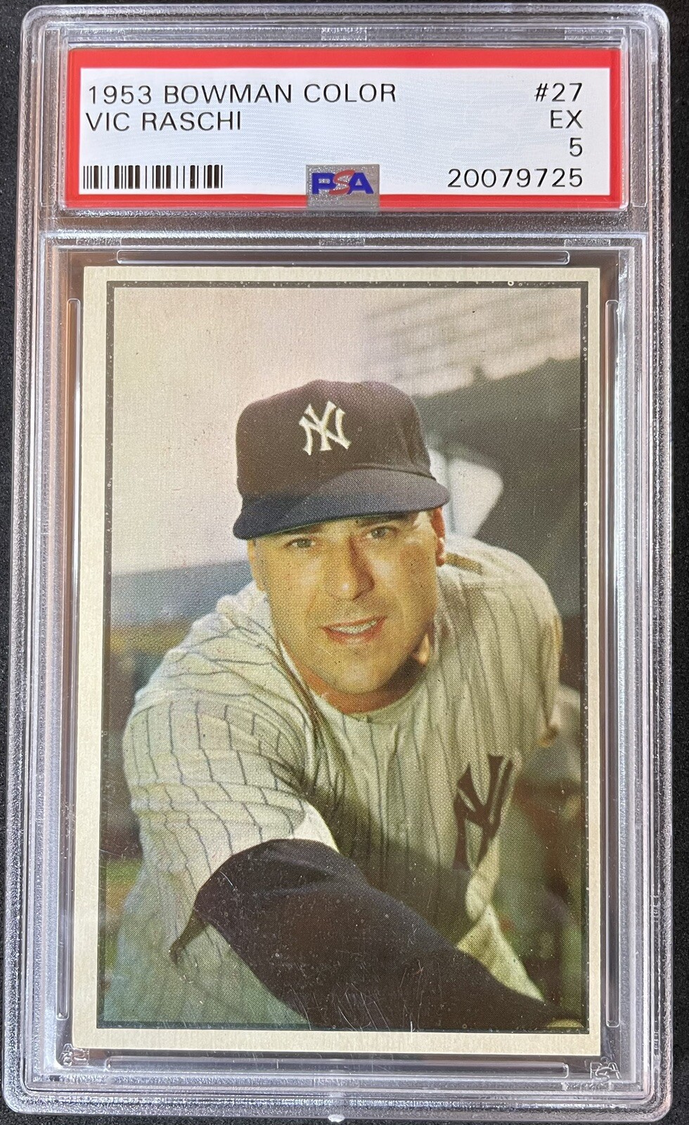 1953 Bowman Color #27 Vic Raschi PSA 5 EX