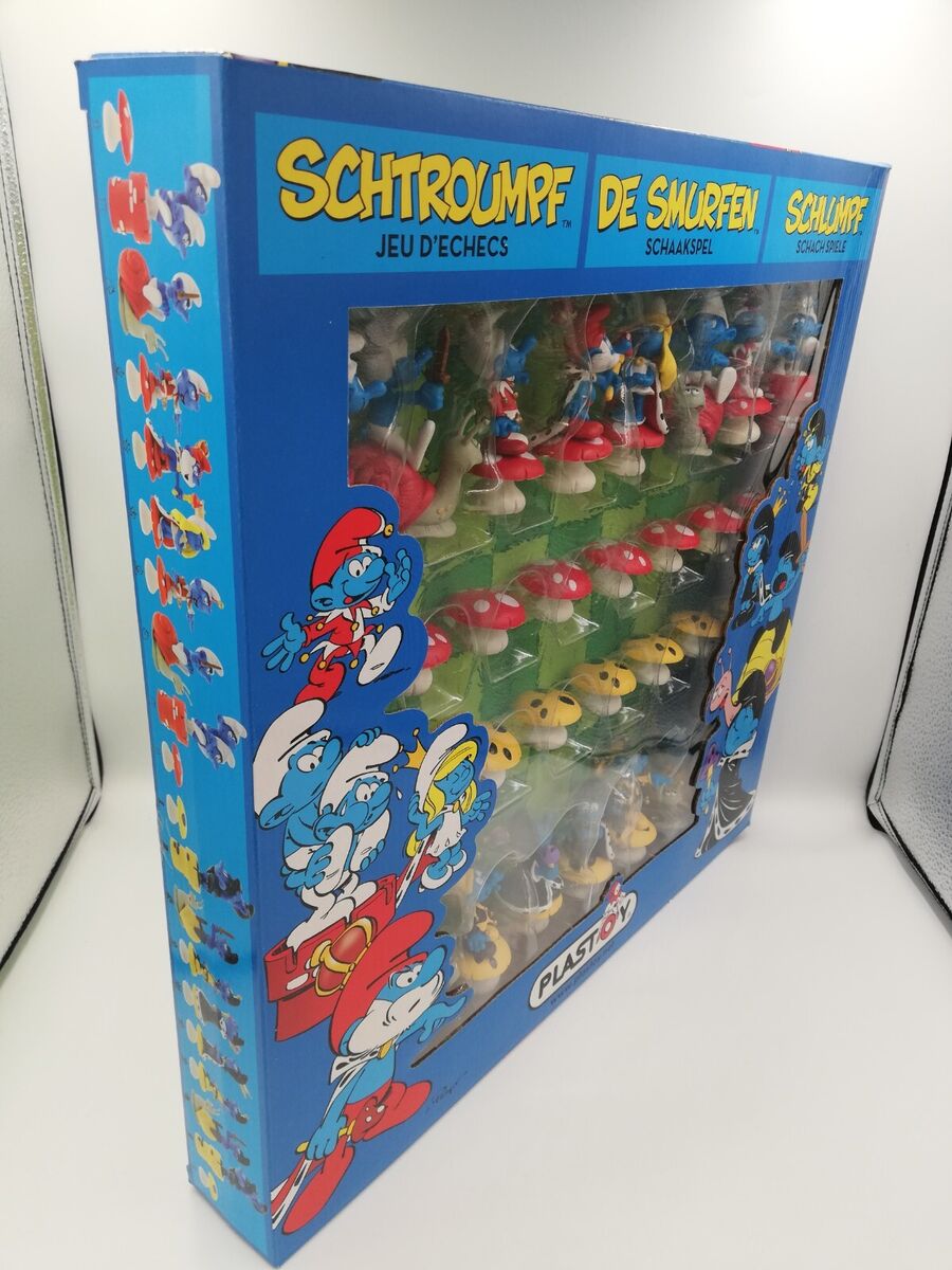 Plastoy Smurfs Chess Set with PVC Figures - 2009, RARE New Plastoy Smurfs Chess Set with PVC Figures - 2009, RARE New