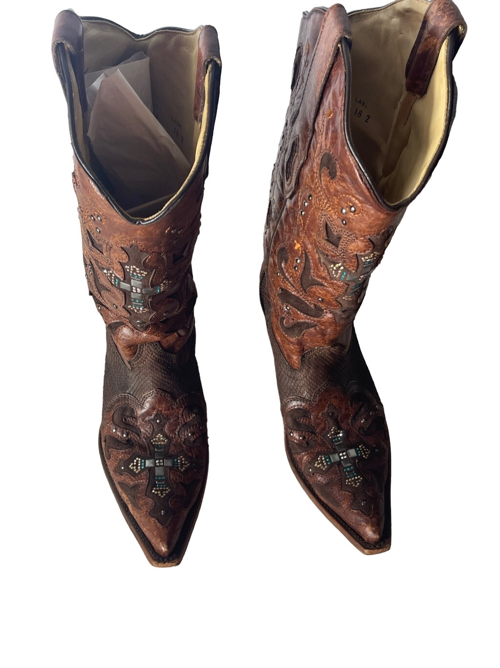 Corral Women's Corral Brown Python Crystal Cross … - image 4