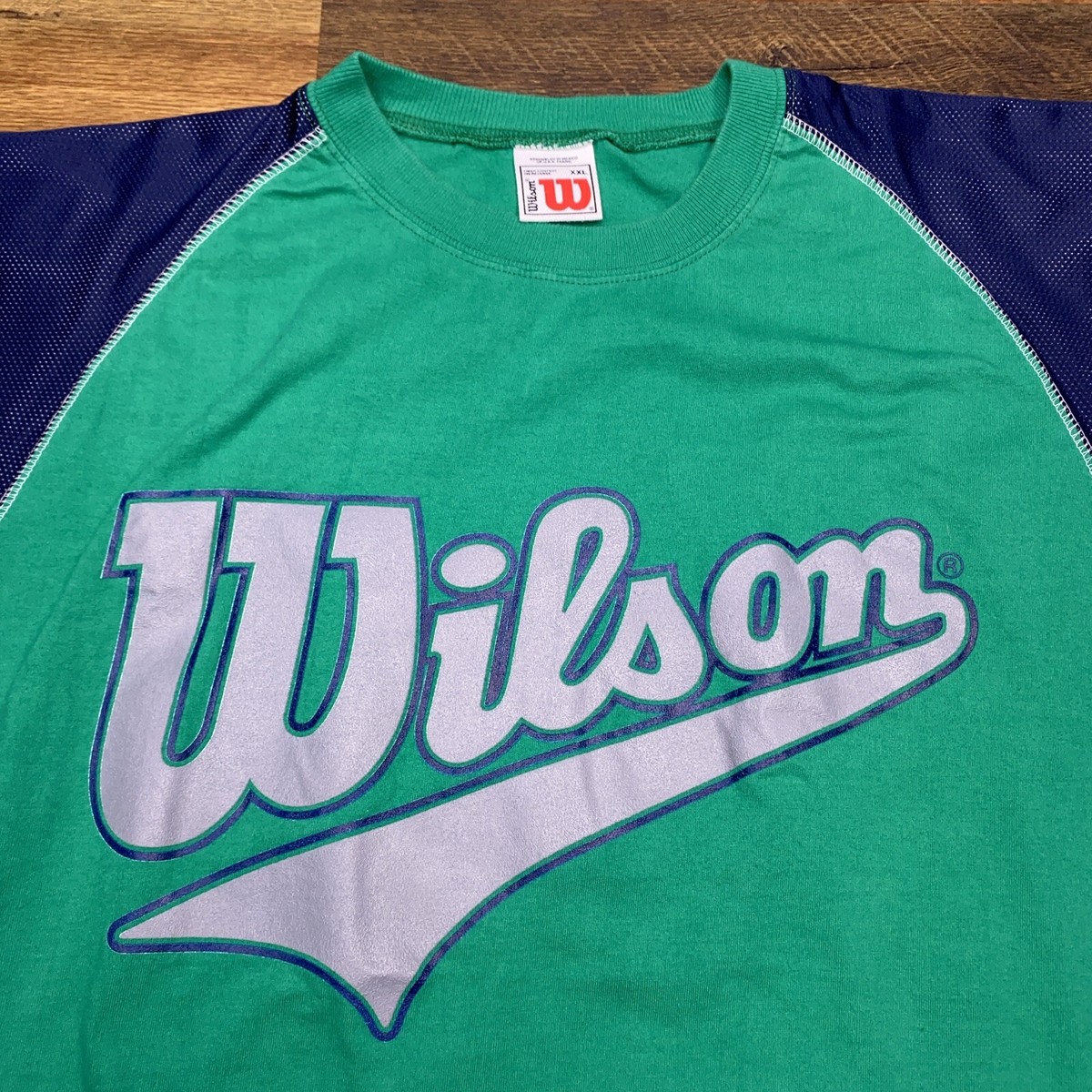 Vintage Wilson Shirt Adult 2XL XXL Green Vented Tennis T