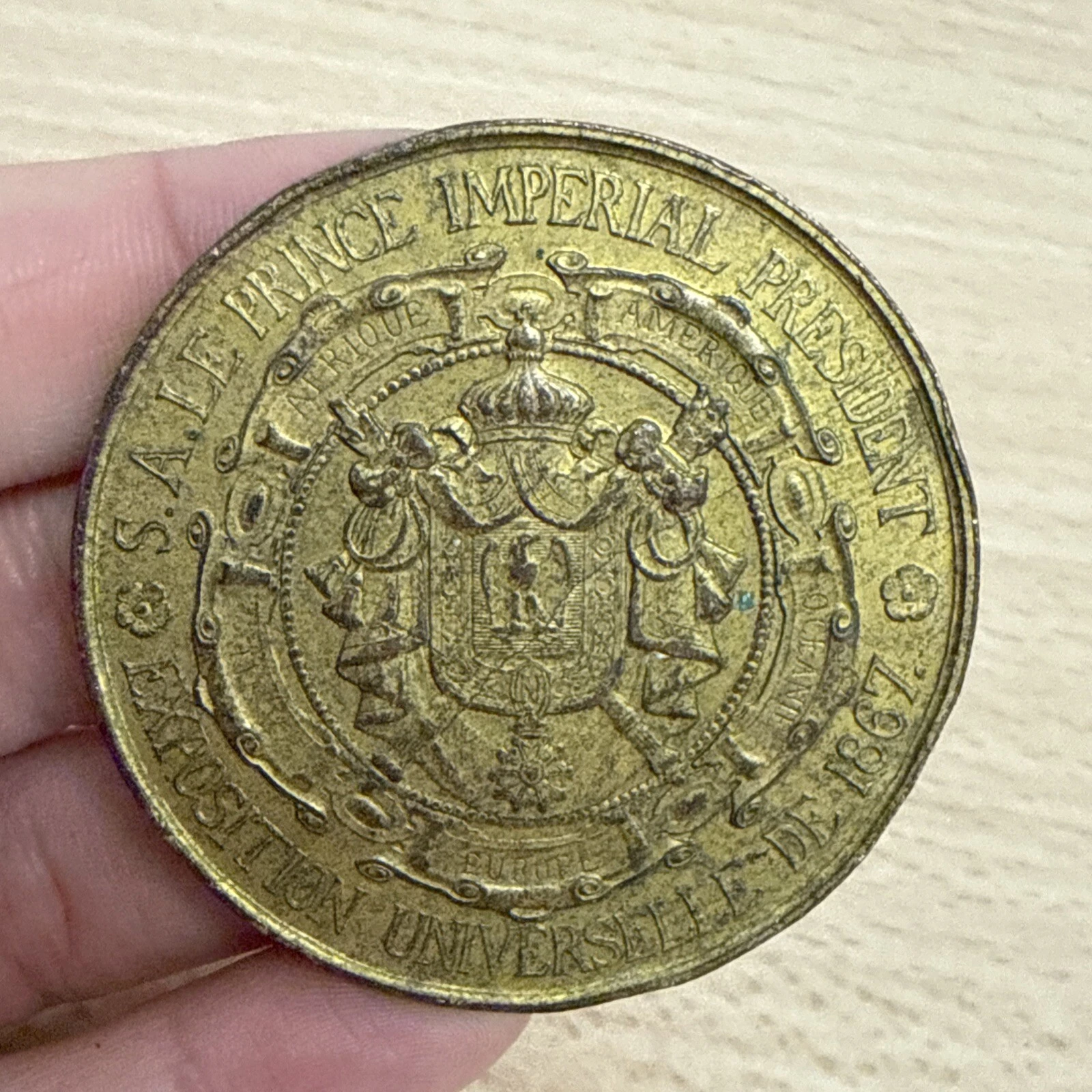 Médaille S.A le Prince Impérial Président Exposition Universelle De 1867