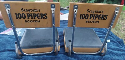SEAGRAM'S 100 Pipers Scotch Padded Stadium Seats 