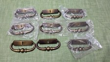 Set of 9 Vintage Mid Century Retro Metal Cabinet Drawer Pulls BS40197