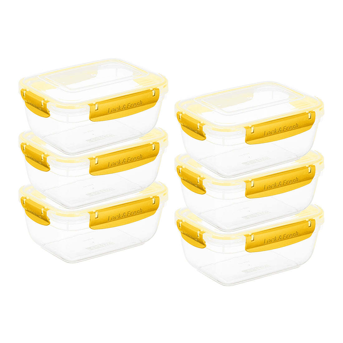 Superio Airtight Food Storage Containers 48oz Yellow 6