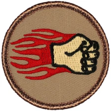 Fiery Fist of Pain Patrol Patch - 2" Round Embroidered Patch