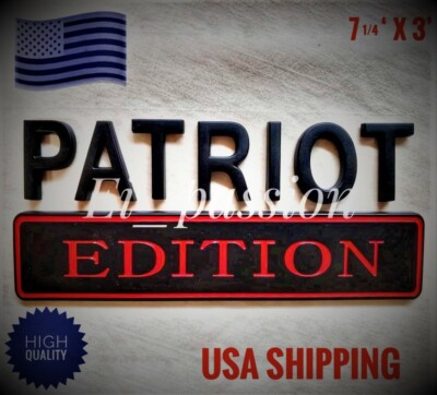 PATRIOT EDITION Black Fit All Car Truck Biker Symbol Badge Front Plaque EMBLEM