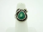 Vintage Old Pawn Southwestern Signed Sterling Silver Ring with Turquoise Stone