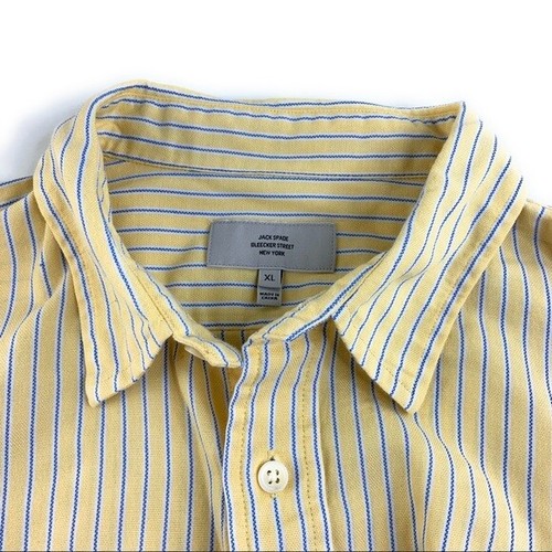 Jack Spade Yellow Striped Button Down Shirt Size XL - Picture 3 of 4