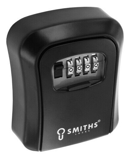 Smiths Locks 4 Digit Combination Indoor Outdoor Secure Key Lock Safe - Small