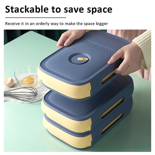 Egg Tray Storage Box Drawer Kitchen Organizer Stackable Holder Food Container - Picture 2 of 20