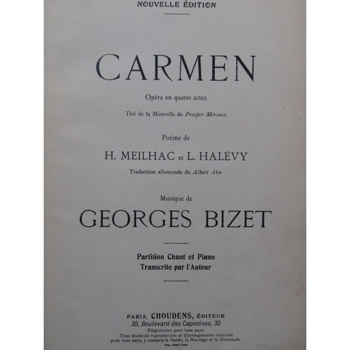 BIZET Georges Carmen Opéra Chant Piano ca1890 de BIZET Georges Carmen