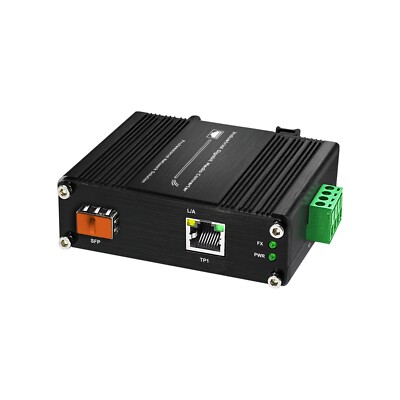 Mini Industrial Gigabit Ethernet PoE Media Converter with SFP Slot DIN Rail/Wall