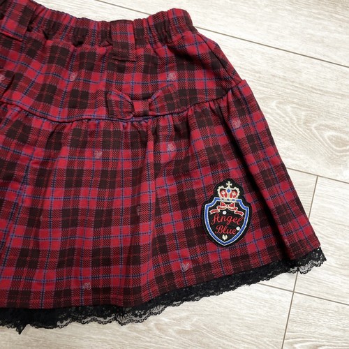Angel Blue Divided Skirt Shorts 160 Red Check Y2K Grunge Hime mezzo piano Japan - Picture 6 of 15