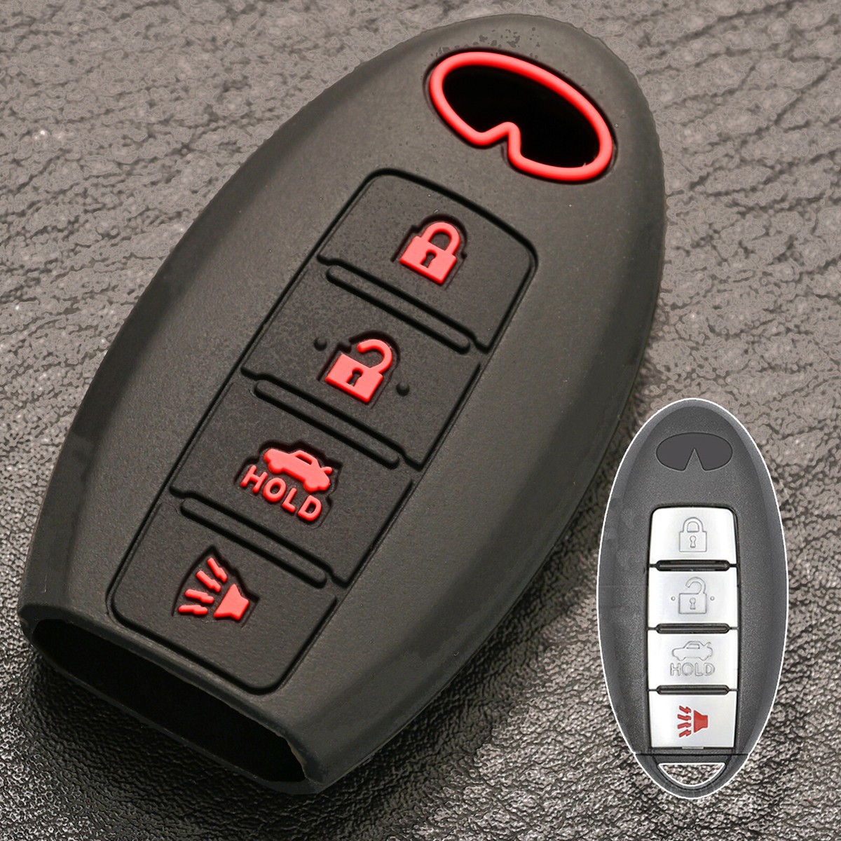 2 PCS Silicone Remote Key Fob Case Cover For Infiniti (2006-2013 Models)