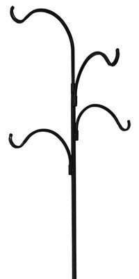 BestNest Erva Wrought Iron Four Arm Shepherd Hook, Black, 92”H